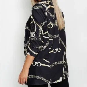 Boohoo Plus Jackets Coats Boohoo Plus Chain Print Ruched